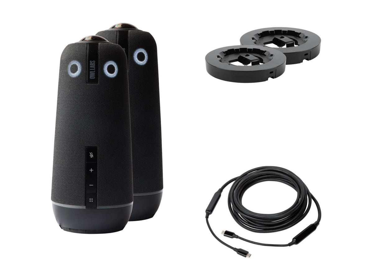OWL LABS Meeting Owl 4+ Dual Pack with Accessories for Clear 360° Meetings