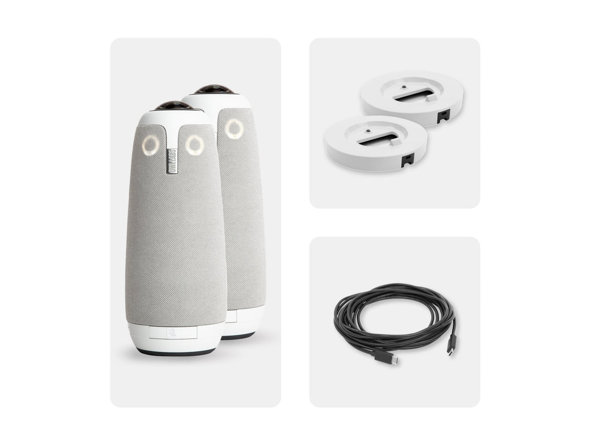 OWL Labs Meeting Owl 3 Bundle – 2 Units with 360° Video & Audio for Conference Rooms
