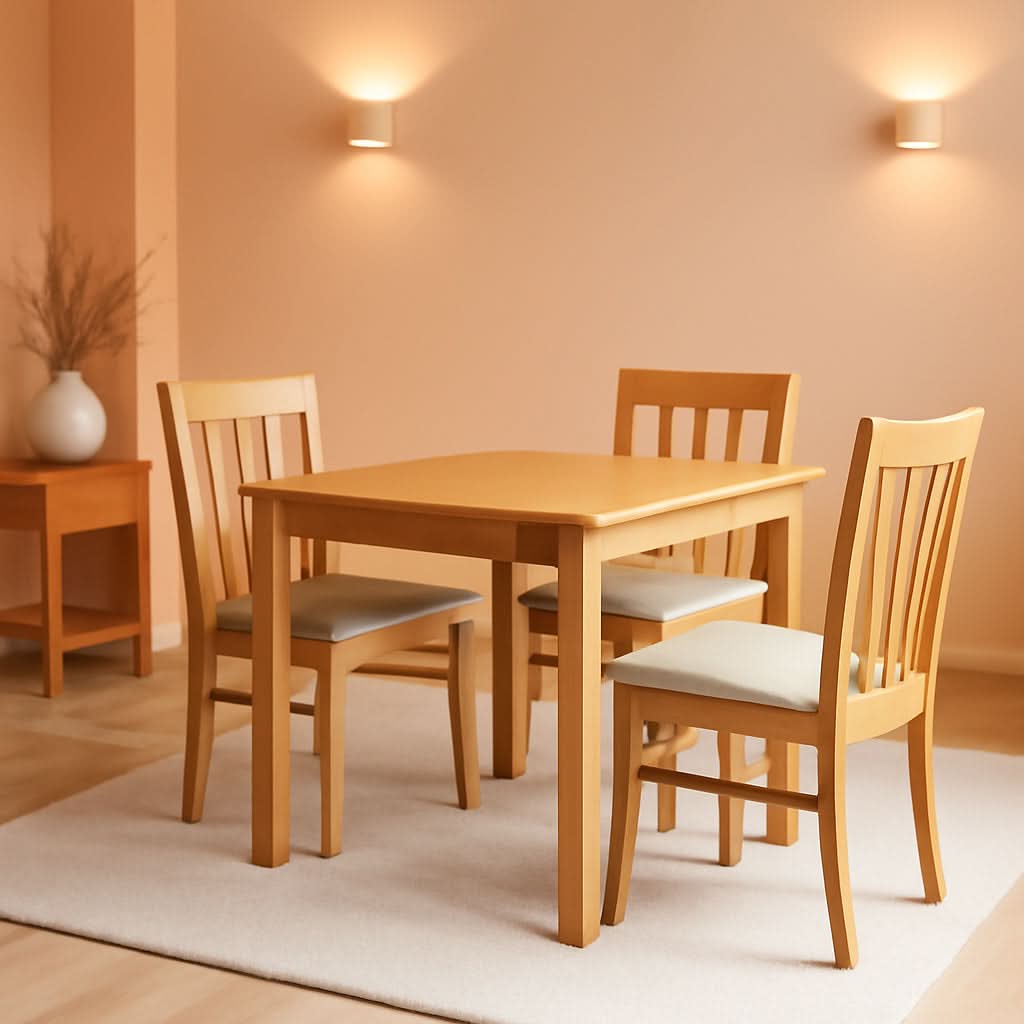 OXAN5OAKCProductLine Oak Kitchen Table Set For4 LinenChairs