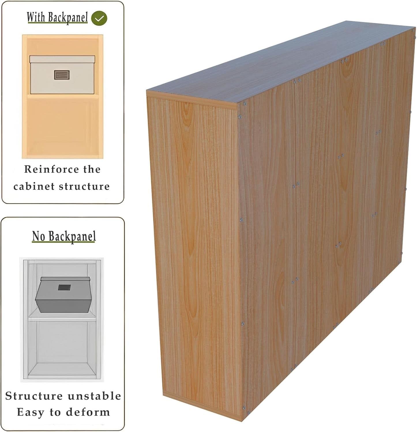 Oak 12-Cube Storage Shelf Bookcase 3-Tier Floor Standing
