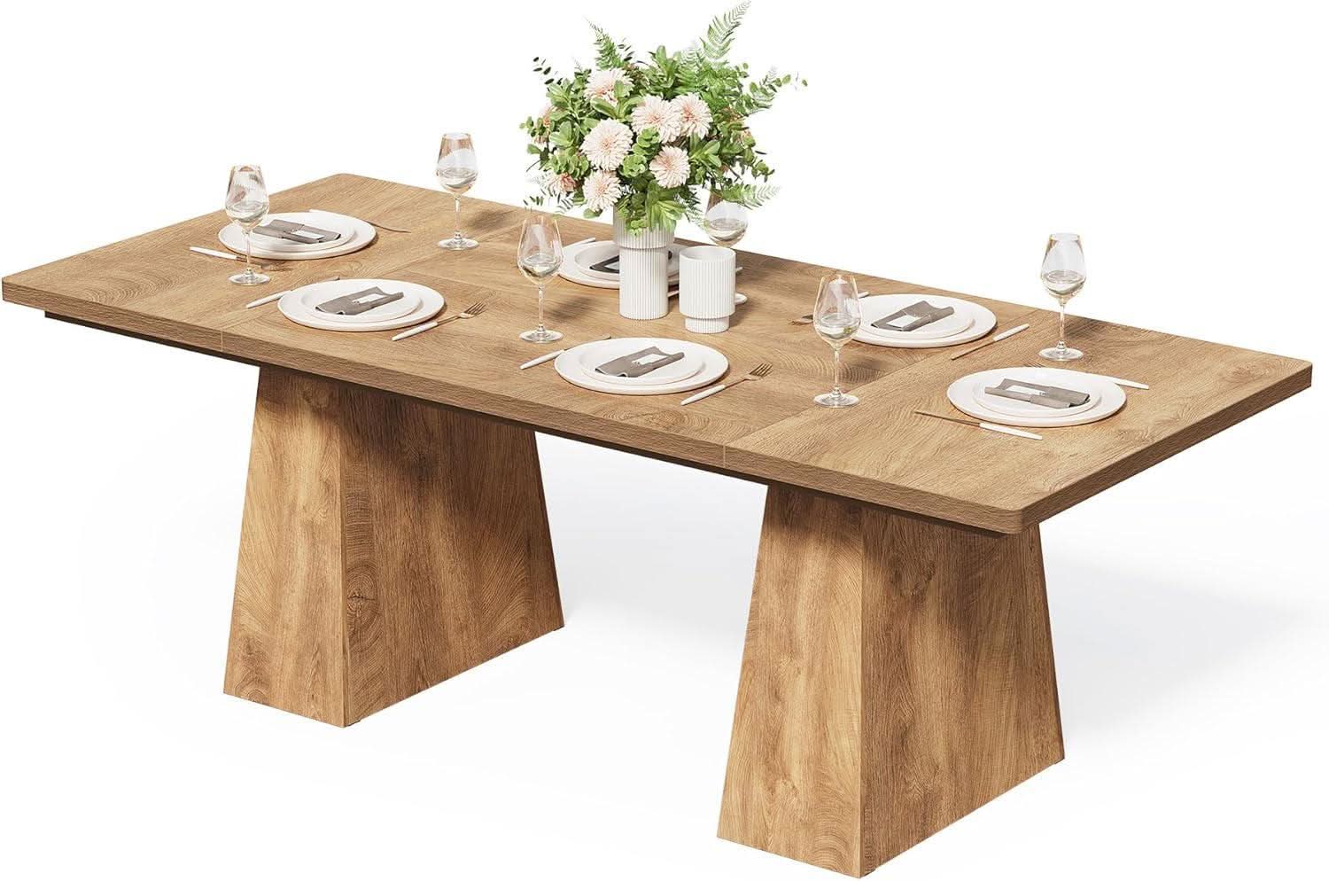 Oak Dining Table For 6 With Scratch Resistant Coating