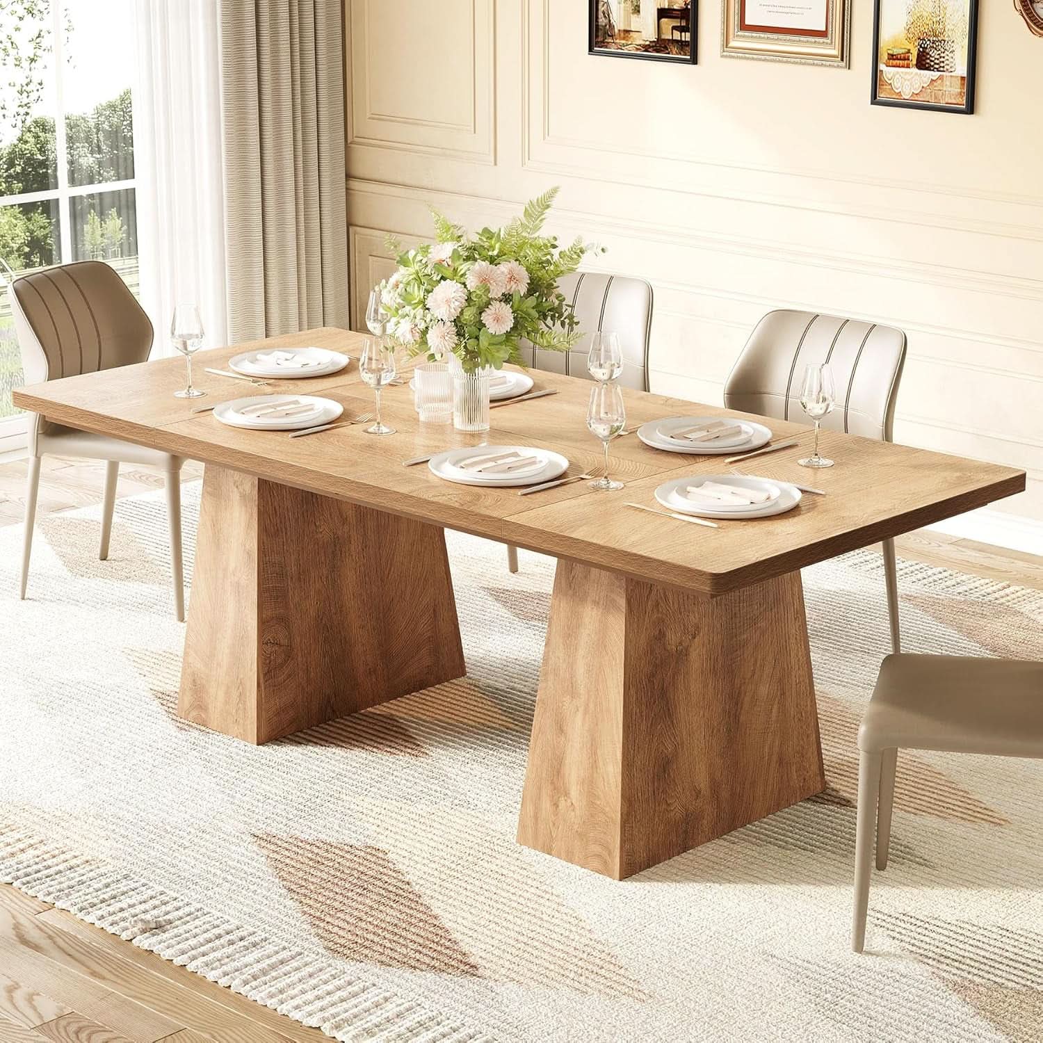 Oak Dining Table For 6 With Scratch Resistant Coating