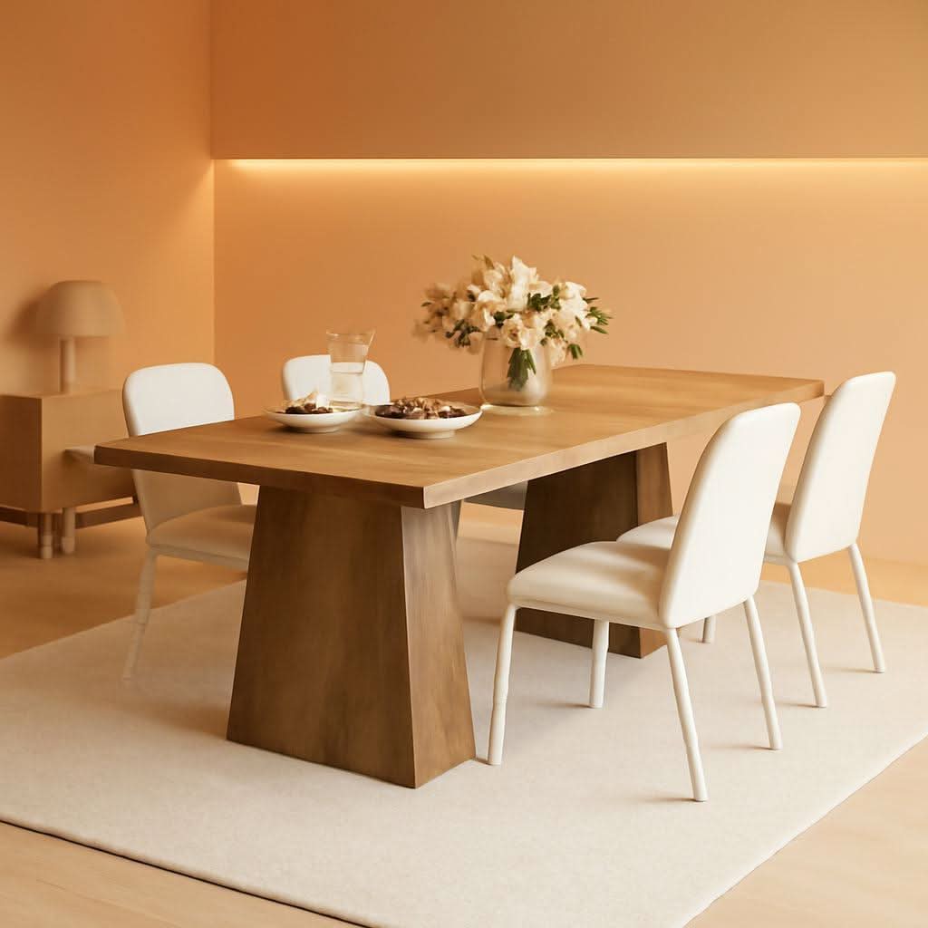 Oak Dining Table For 6 With Scratch Resistant Coating