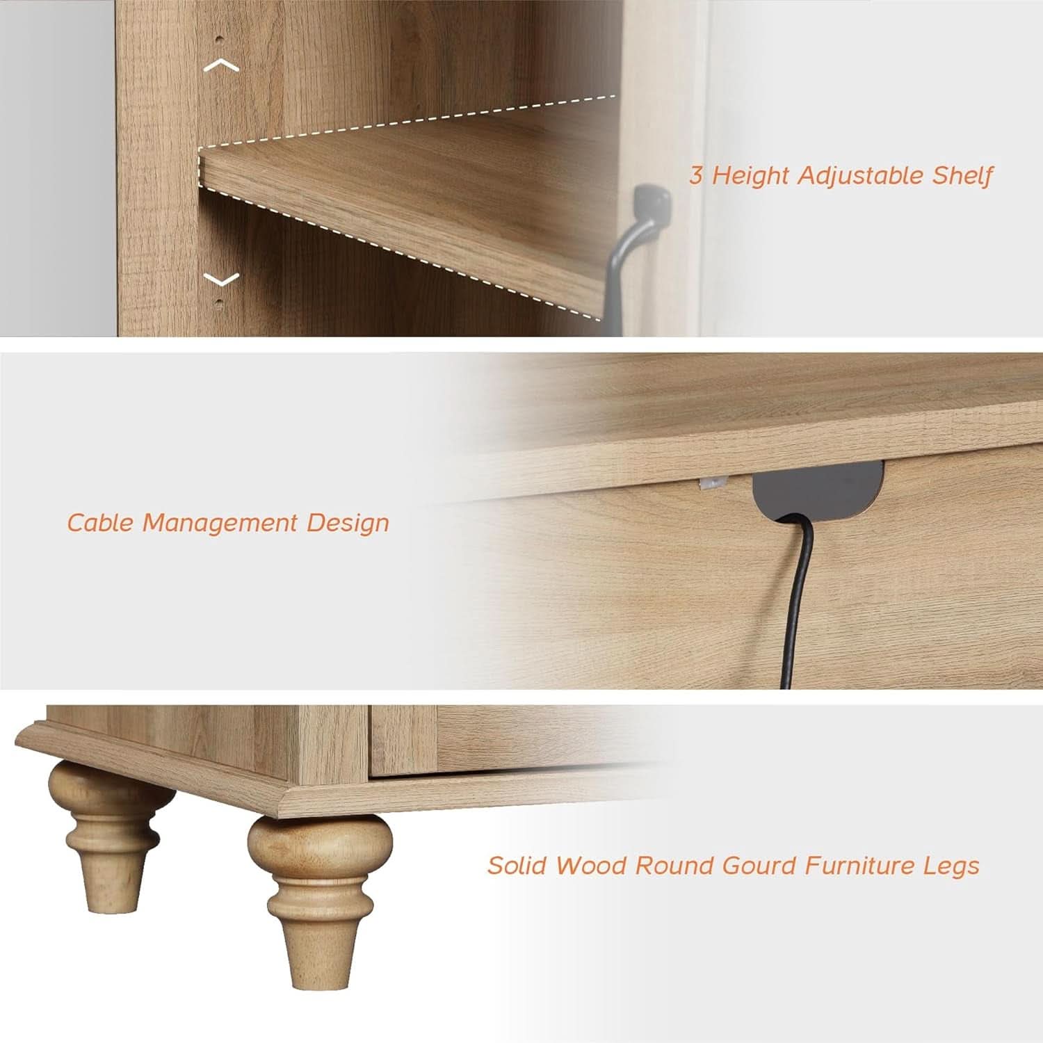 Oak Distressed Farmhouse Office Desk System Bookcase