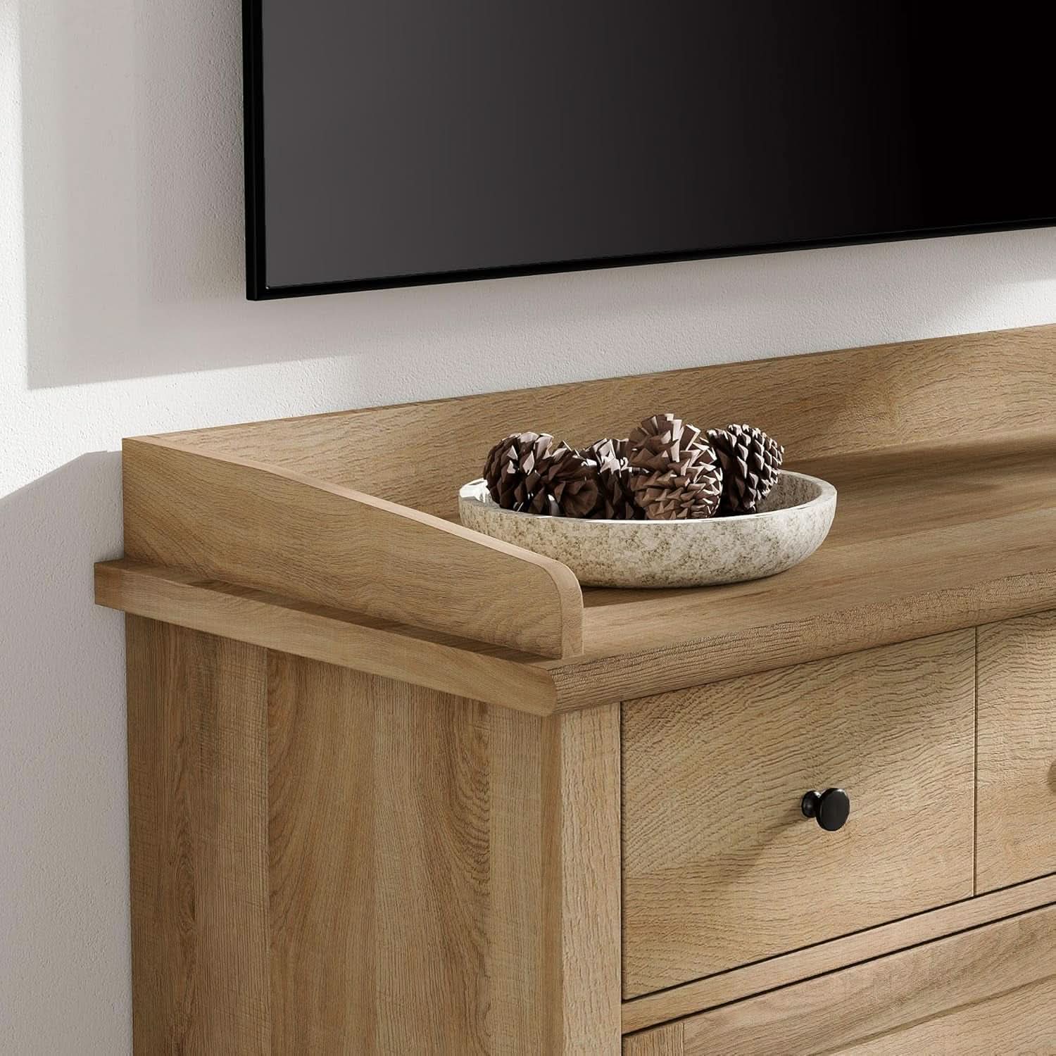 Oak Dresser With Six Deep Drawers Storage Unit For Bedroom