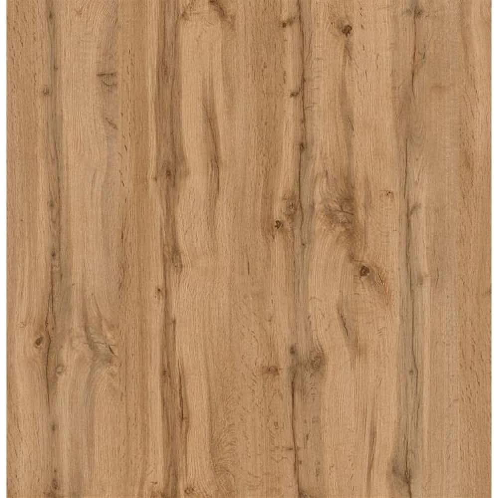 Oak Laminate Finish Extendable Dining Table With Two Leaves