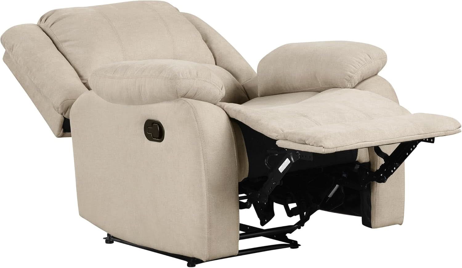 Oatmeal Wall Hugger Manual Recliner Chair For Living Room