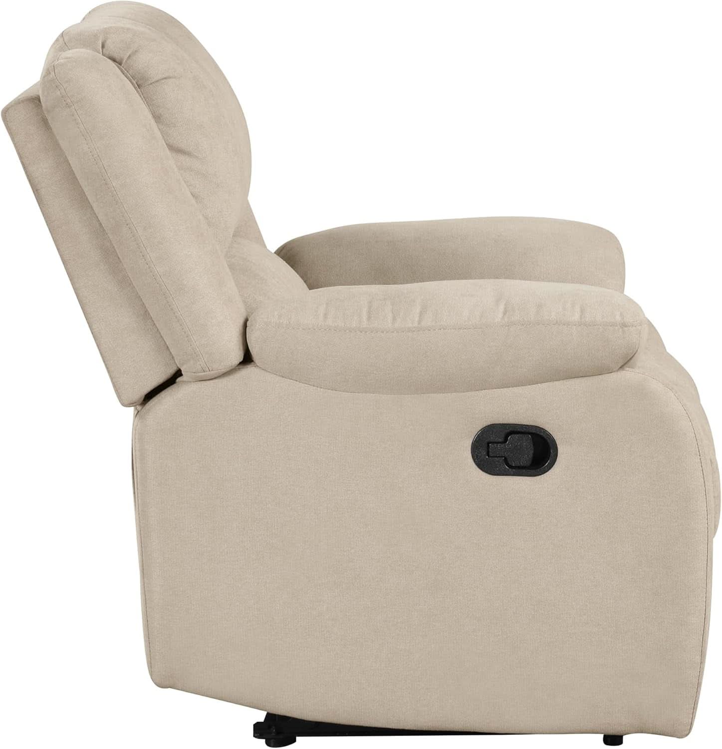Oatmeal Wall Hugger Manual Recliner Chair For Living Room