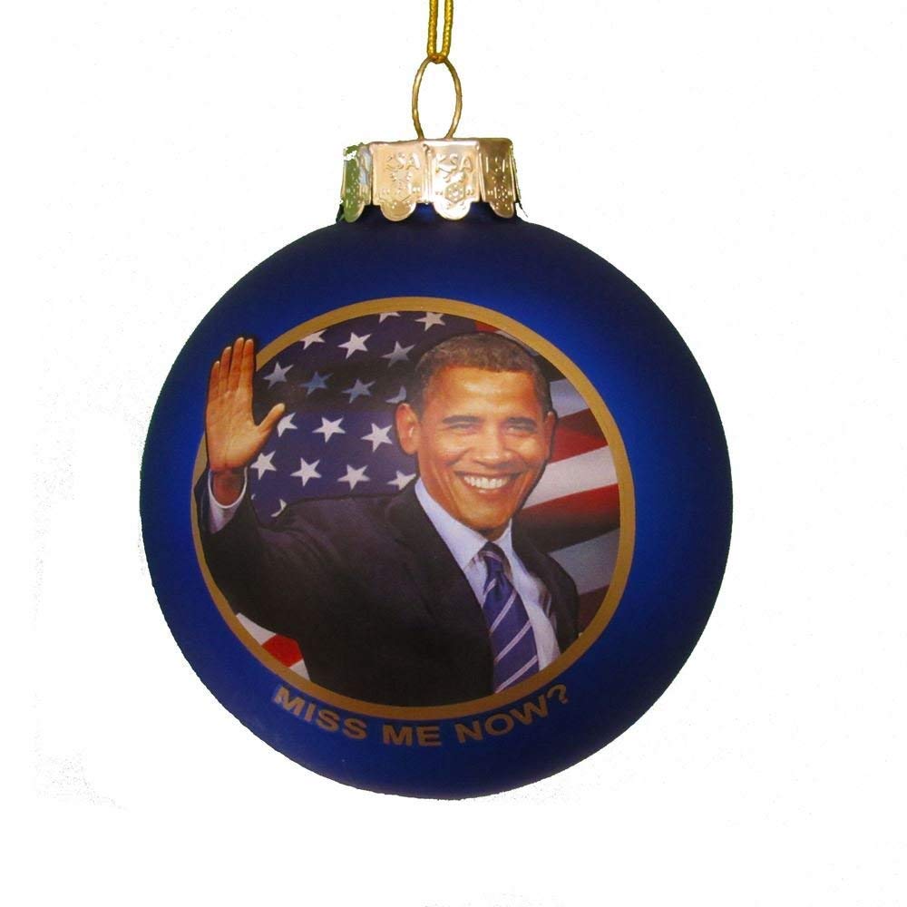Obama Miss Me Now Glass Ball Ornament
