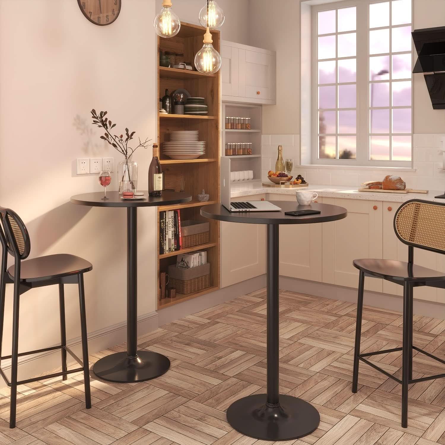 Obsidian Bar Height Pub Table With Industrial Strength