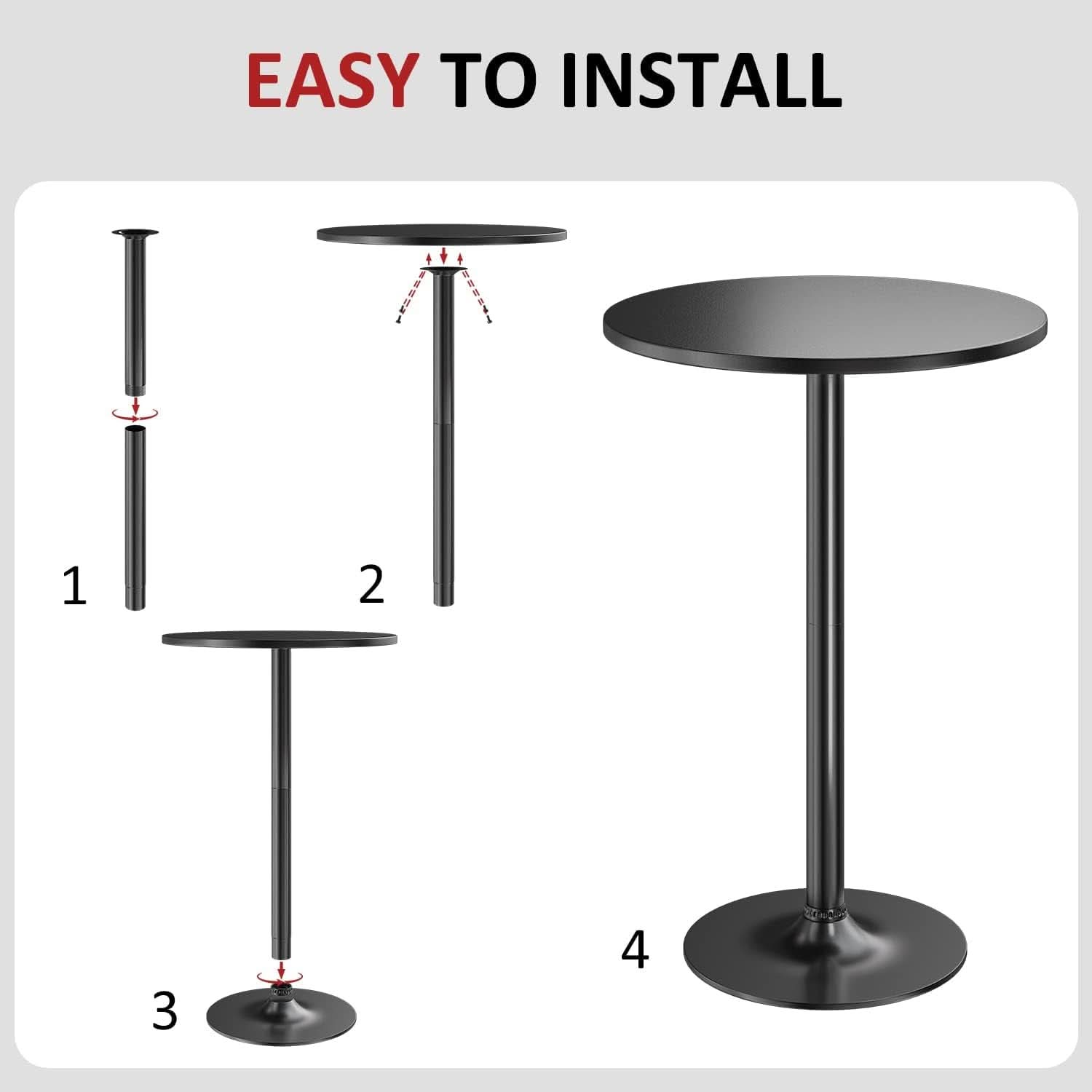 Obsidian Bar Height Pub Table With Industrial Strength