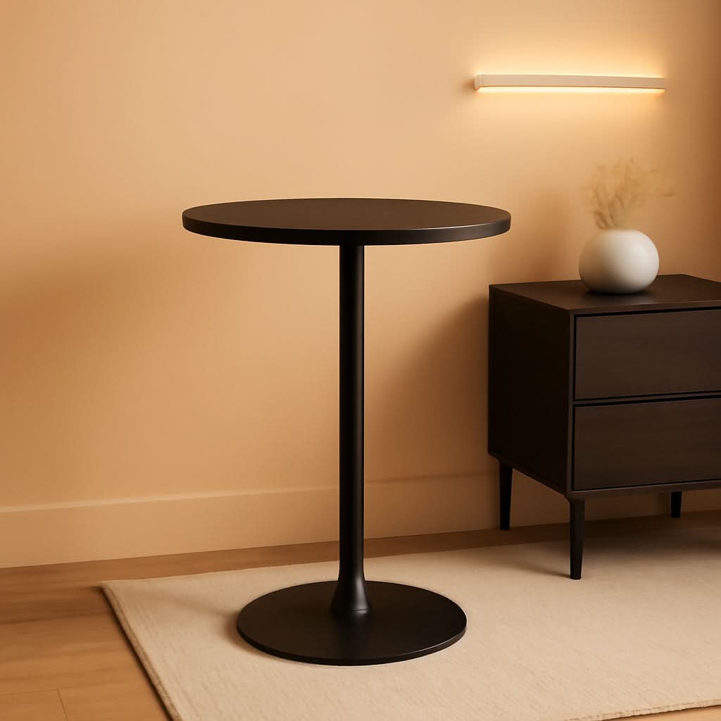 Obsidian Bar Height Pub Table With Industrial Strength