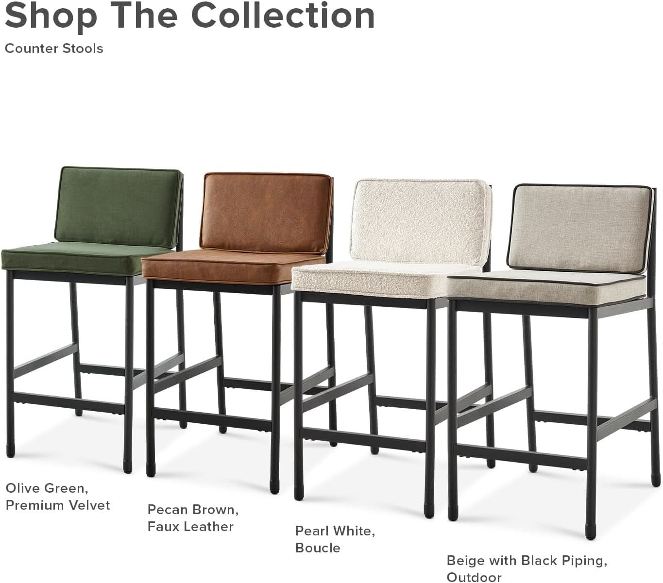 Odelia Olive Green Velvet Dining Chairs With Removable Cushion Covers