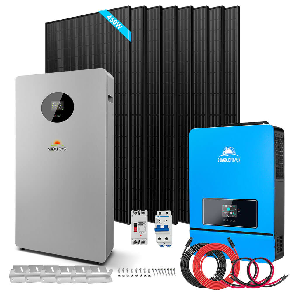 Off-Grid Solar Kit 6500W/ 8000W 48VDC 120V/240V LifePo4 10.24KWH-20.48KWH Lithium Battery 8 X 415 Watts Solar Panels