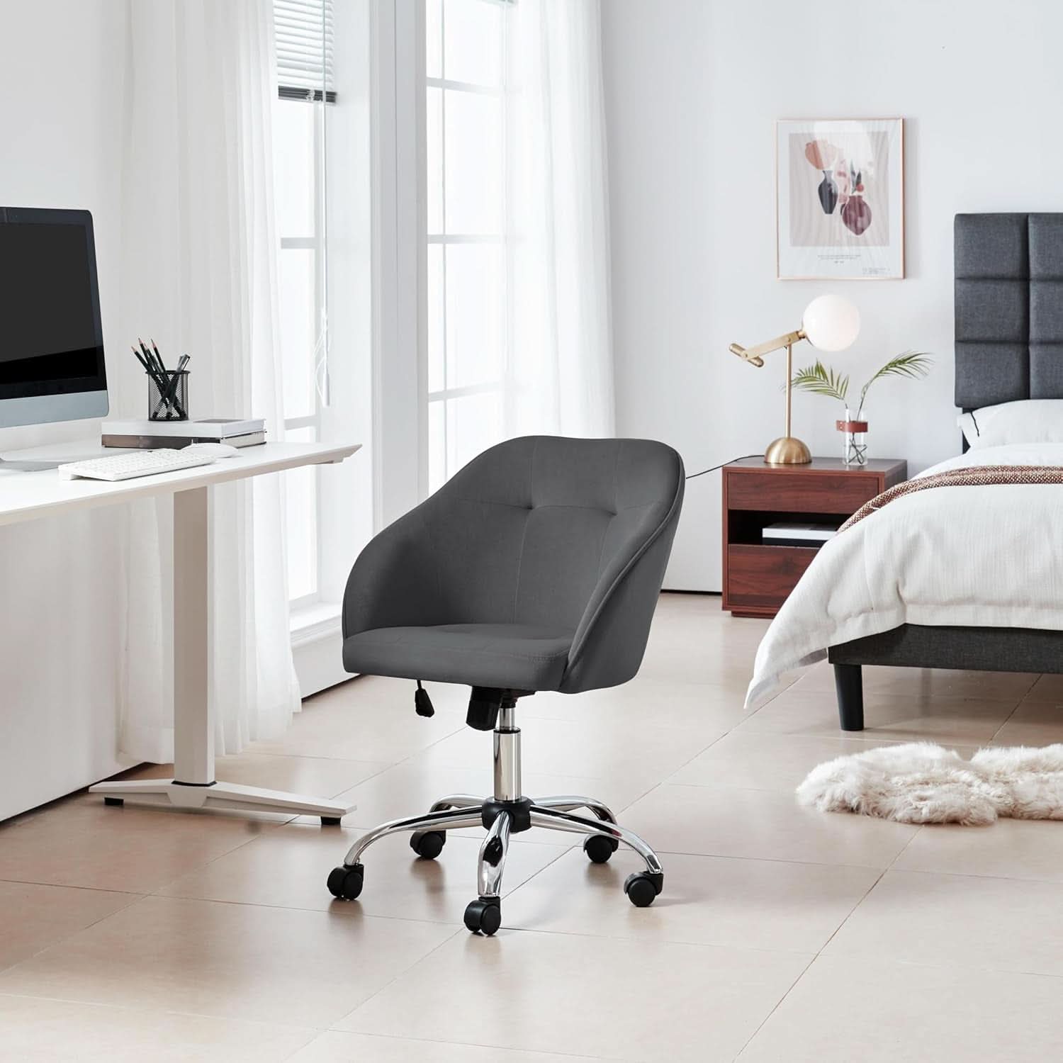 Office Chair Height Adjustable Large Seat Armrests