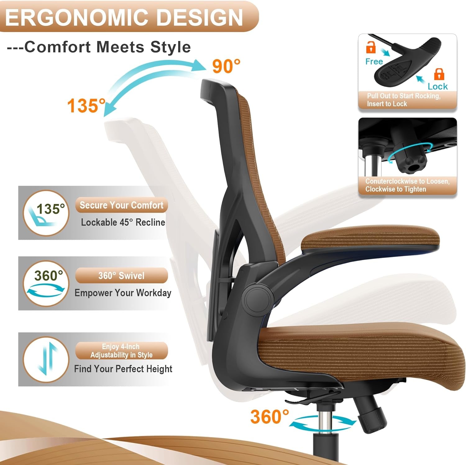 Office Chair With Lumbar Support And Adjustable Height