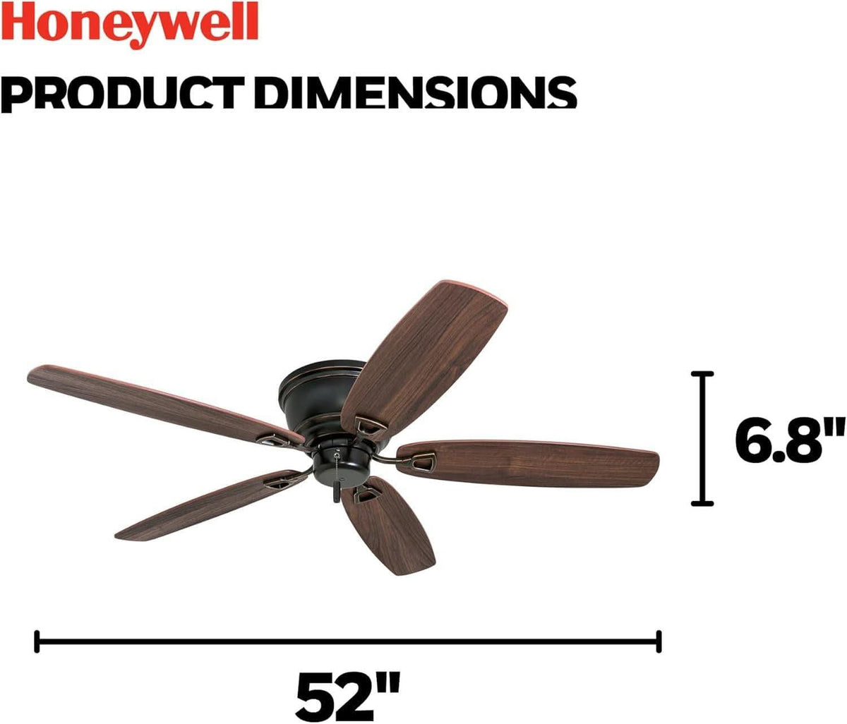 Oil Rubbed Bronze 52 Inch Ceiling Fan Reversible Motor