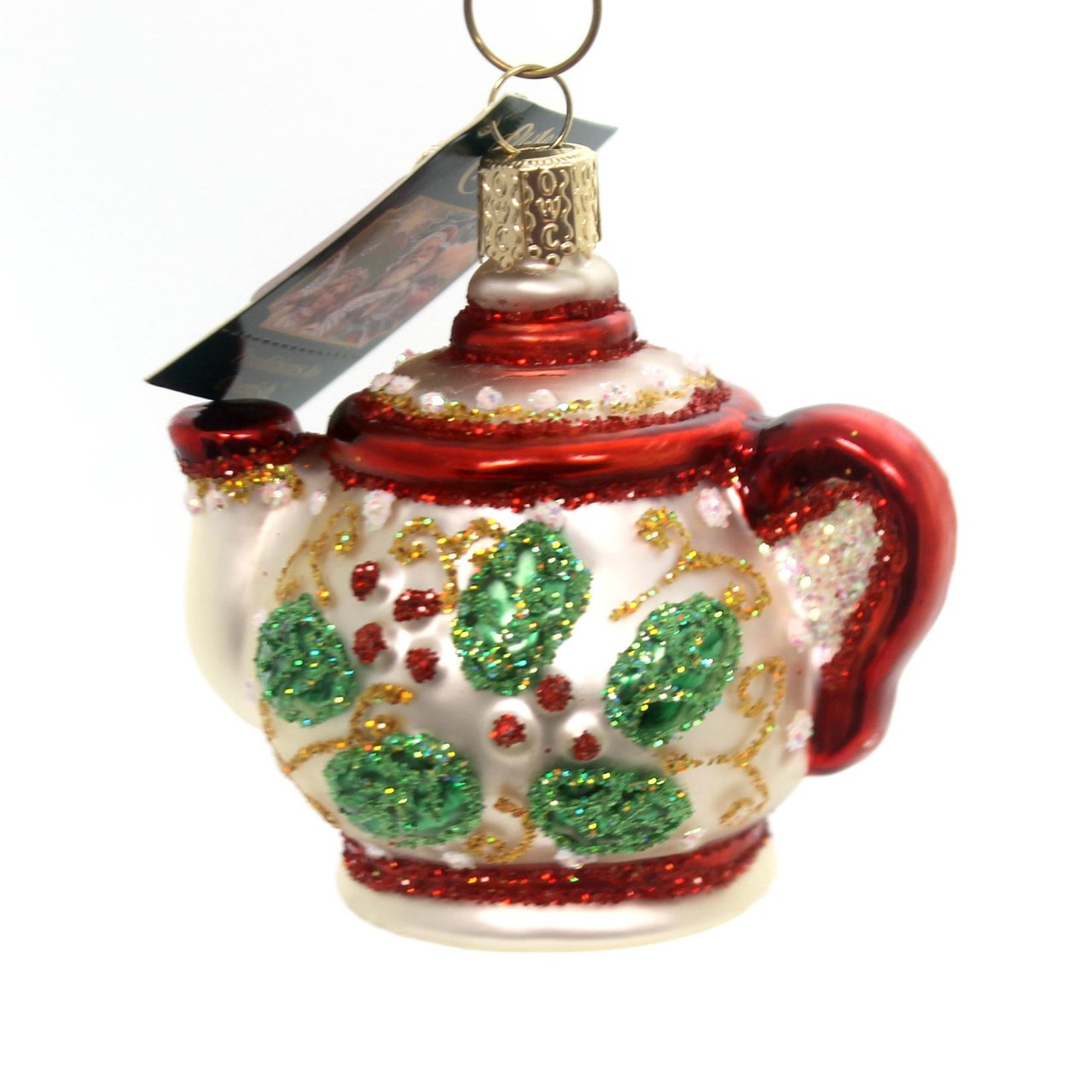Old World Christmas Holly Teapot