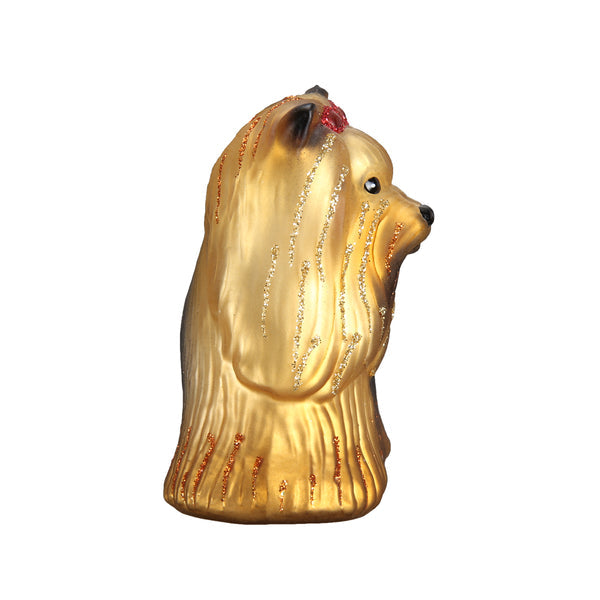 Old World Christmas Yorkie Glass Blown Ornament