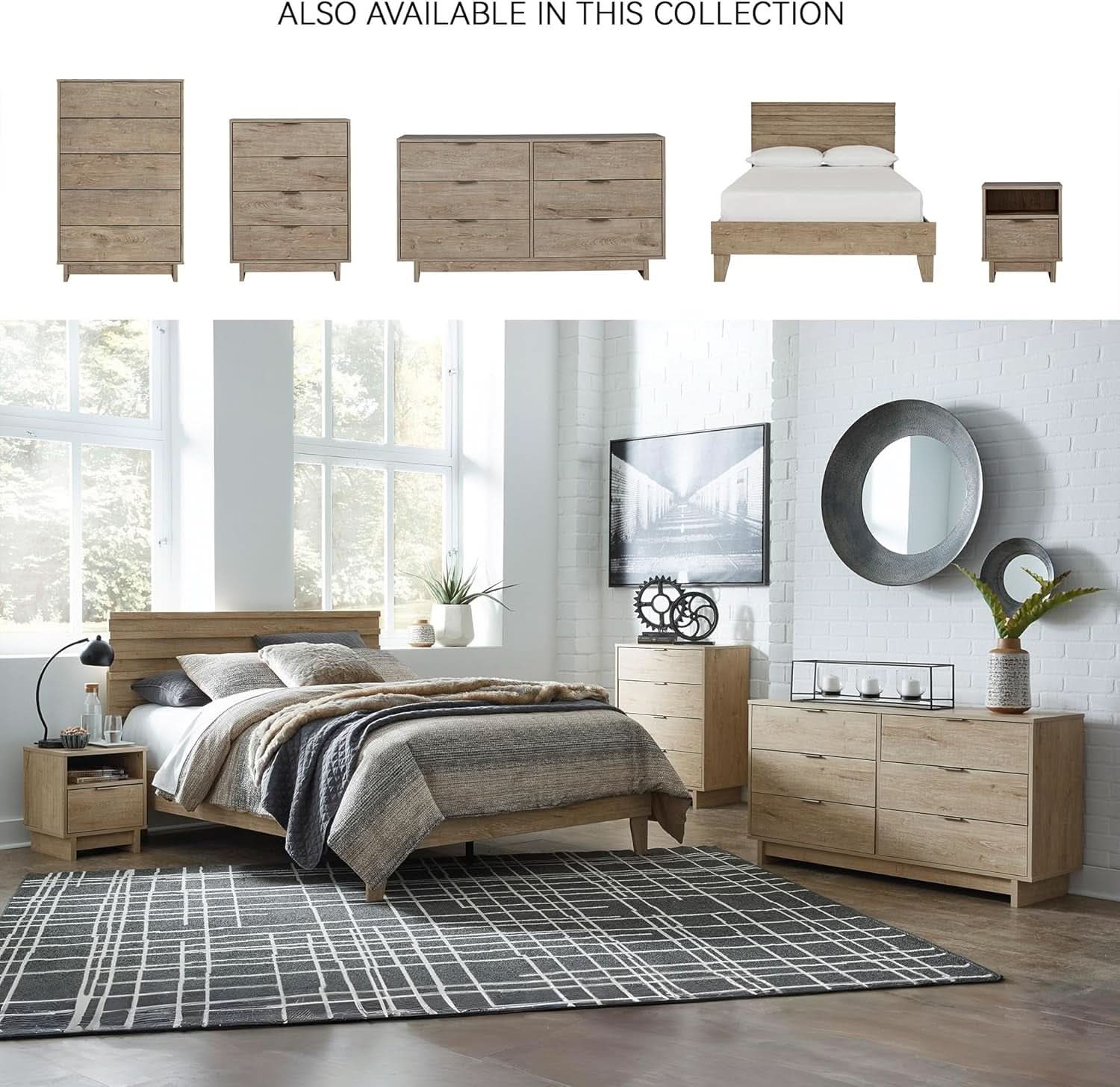 Oliah Rustic Six Drawer Dresser In Light Brown Collection