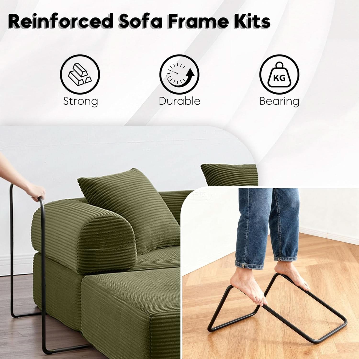 Olive Green Corduroy Premium Modular Sleeper SofaBed