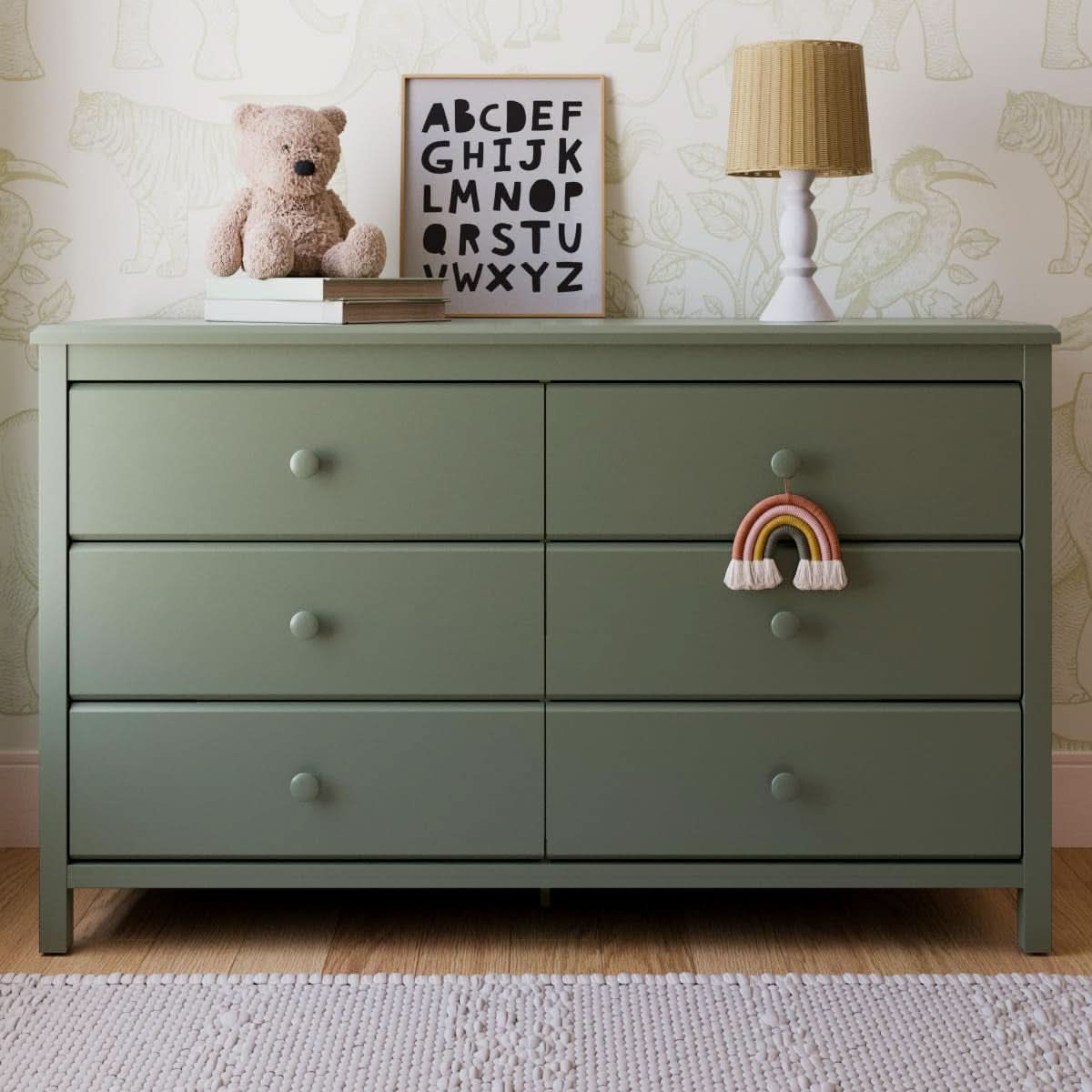 Olive Six Drawer Dresser Greenguard Gold Certified Nursery