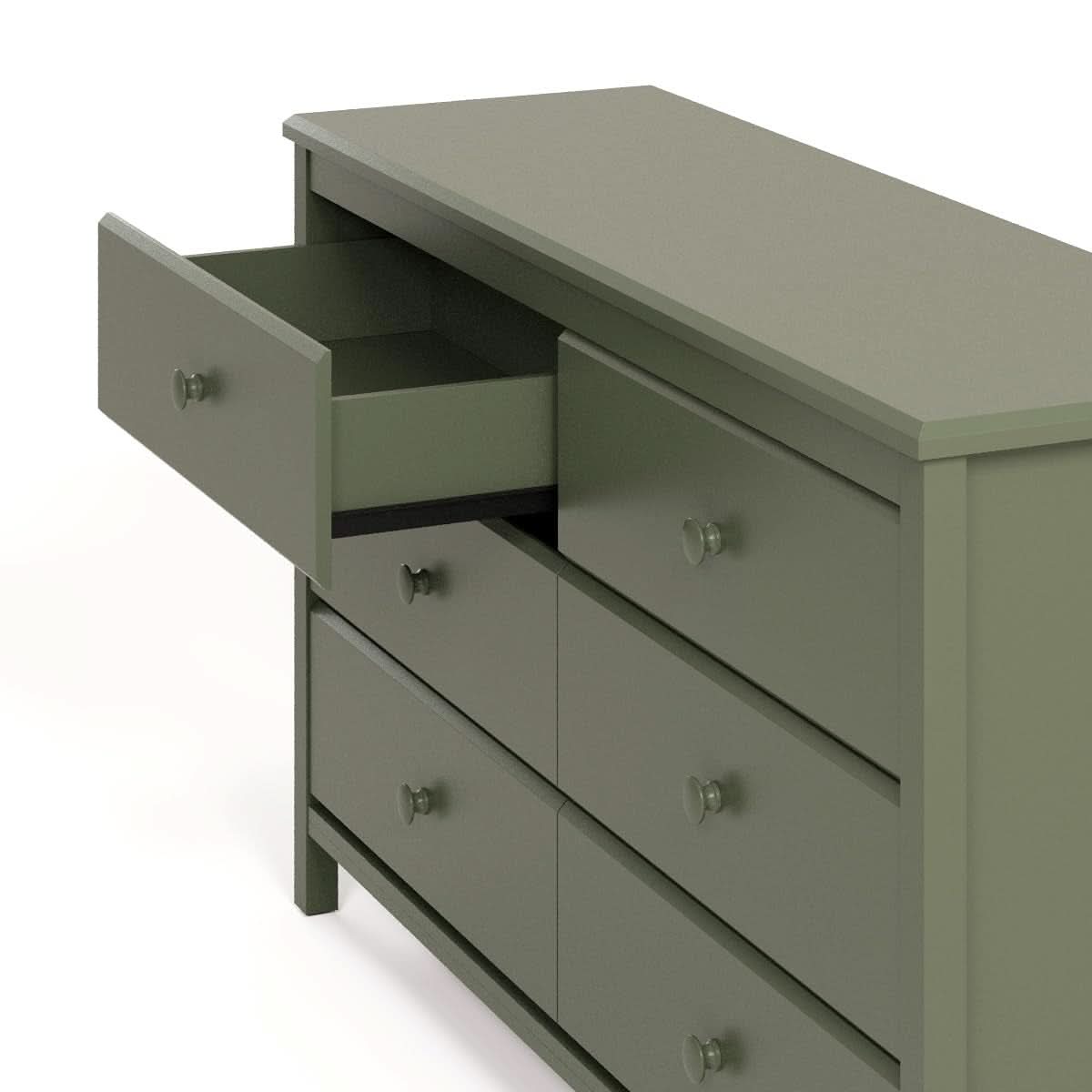 Olive Six Drawer Dresser Greenguard Gold Certified Nursery
