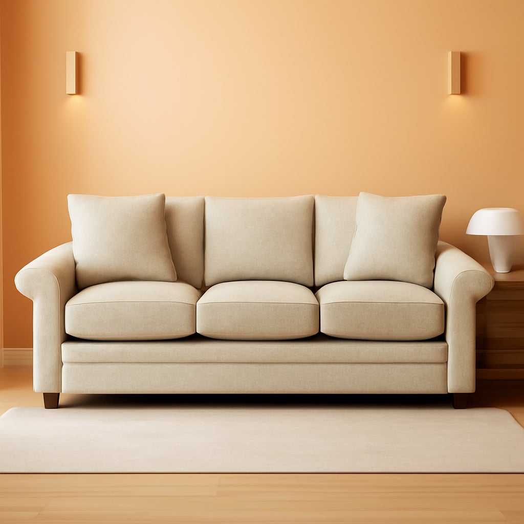 Olson Queen Sleep Sofa With Quilted Mattress And Rolled Arms
