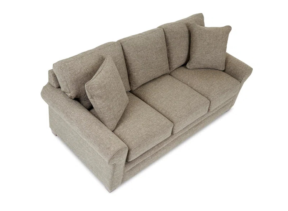 Olson Upholstered Sofa With Rolled Arms And Wood Legs