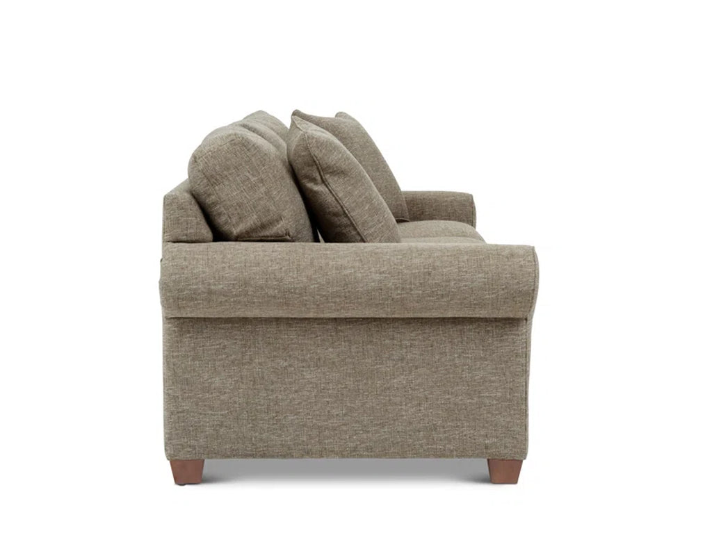 Olson Upholstered Sofa With Rolled Arms And Wood Legs