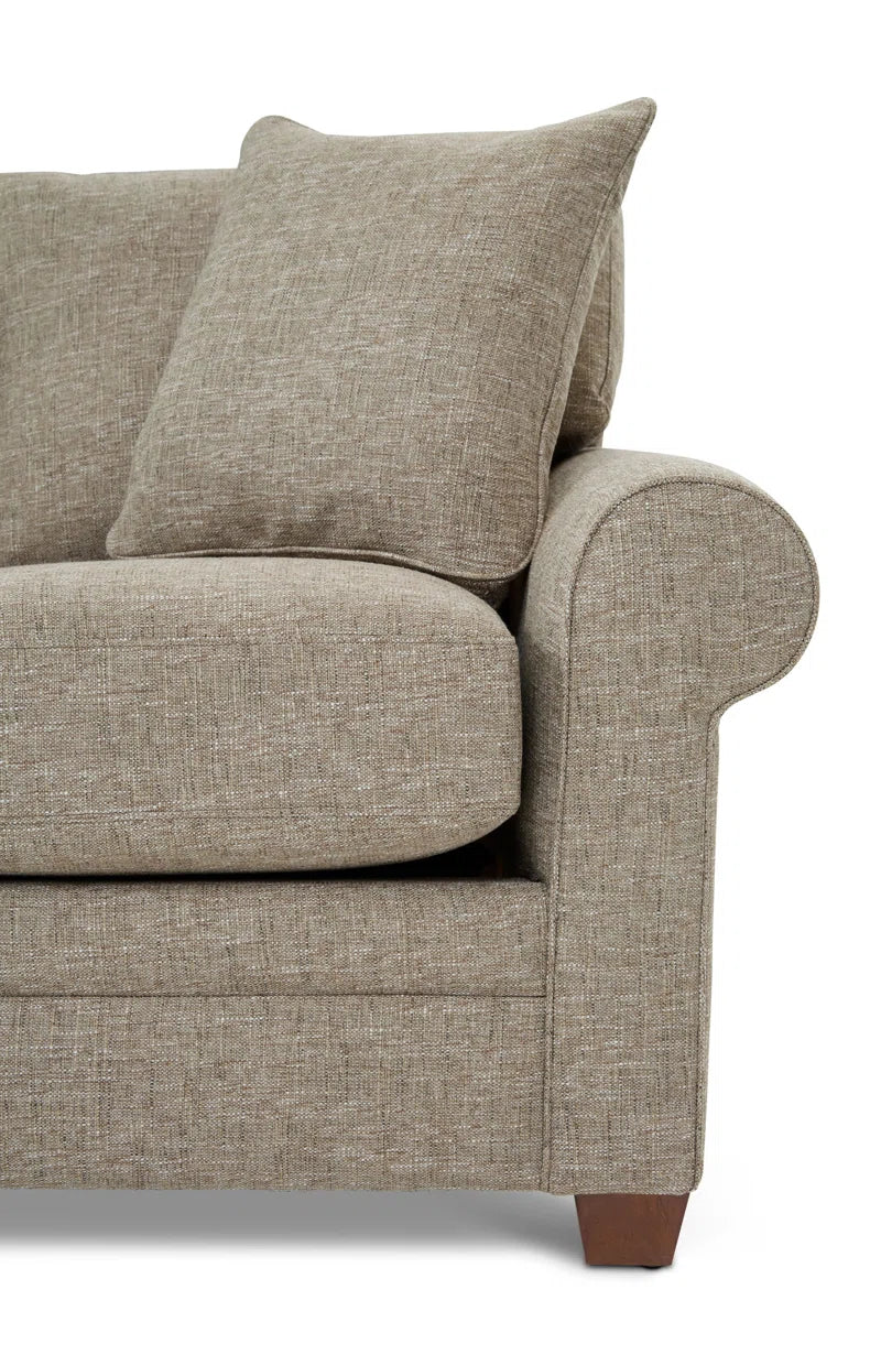 Olson Upholstered Sofa With Rolled Arms And Wood Legs