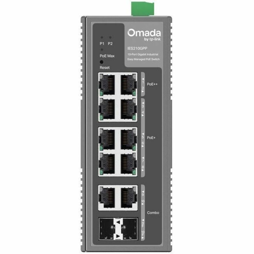 Omada 10-Port Gigabit Managed Switch with 8 PoE+ Ports for Offices ES210GP