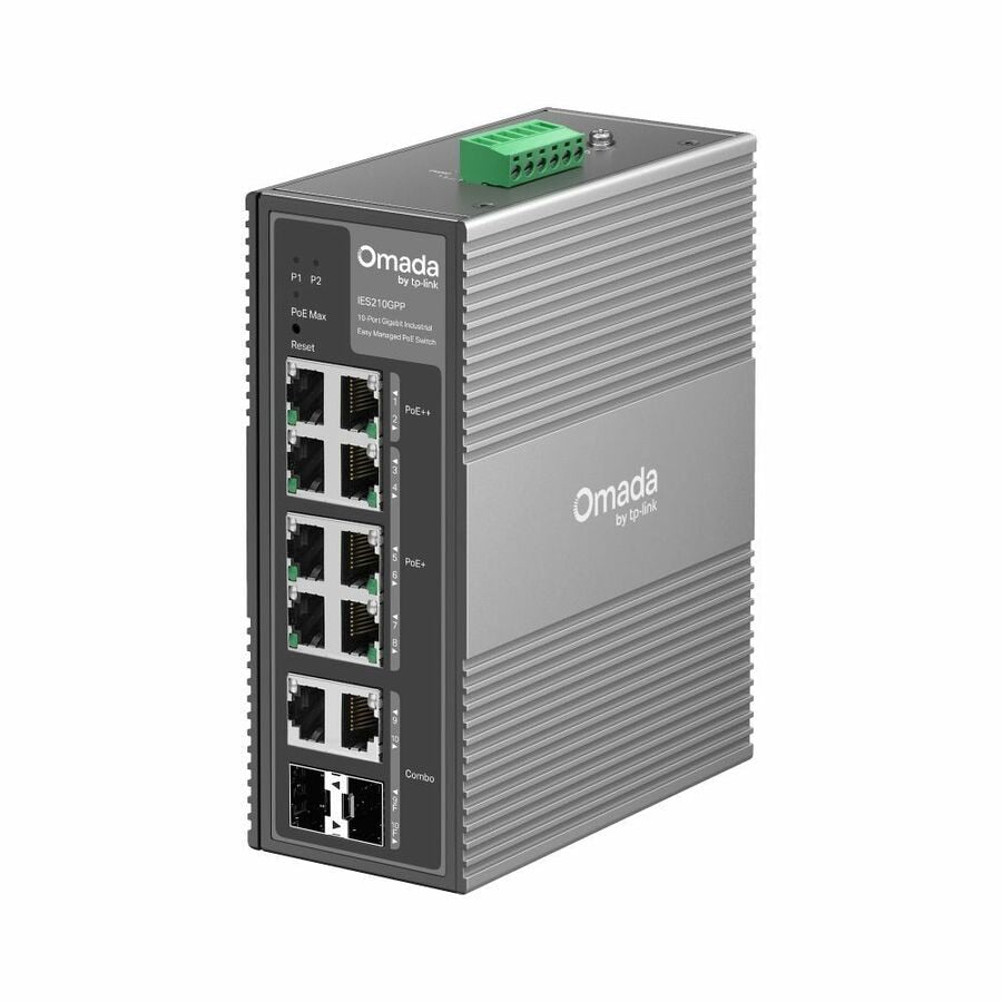 Omada 10-Port Gigabit Managed Switch with 8 PoE+ Ports for Offices ES210GP