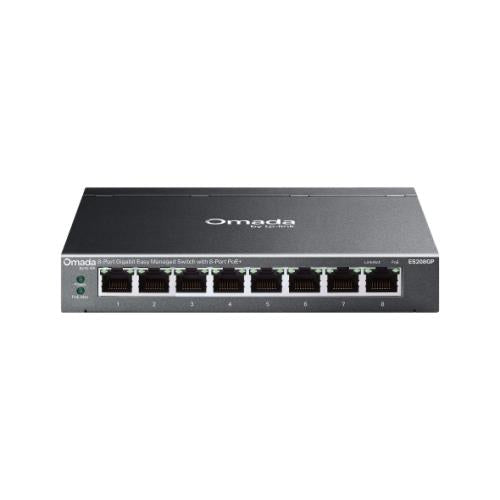 Omada ES208GP 8-Port Gigabit PoE+ Switch Fanless for Offices