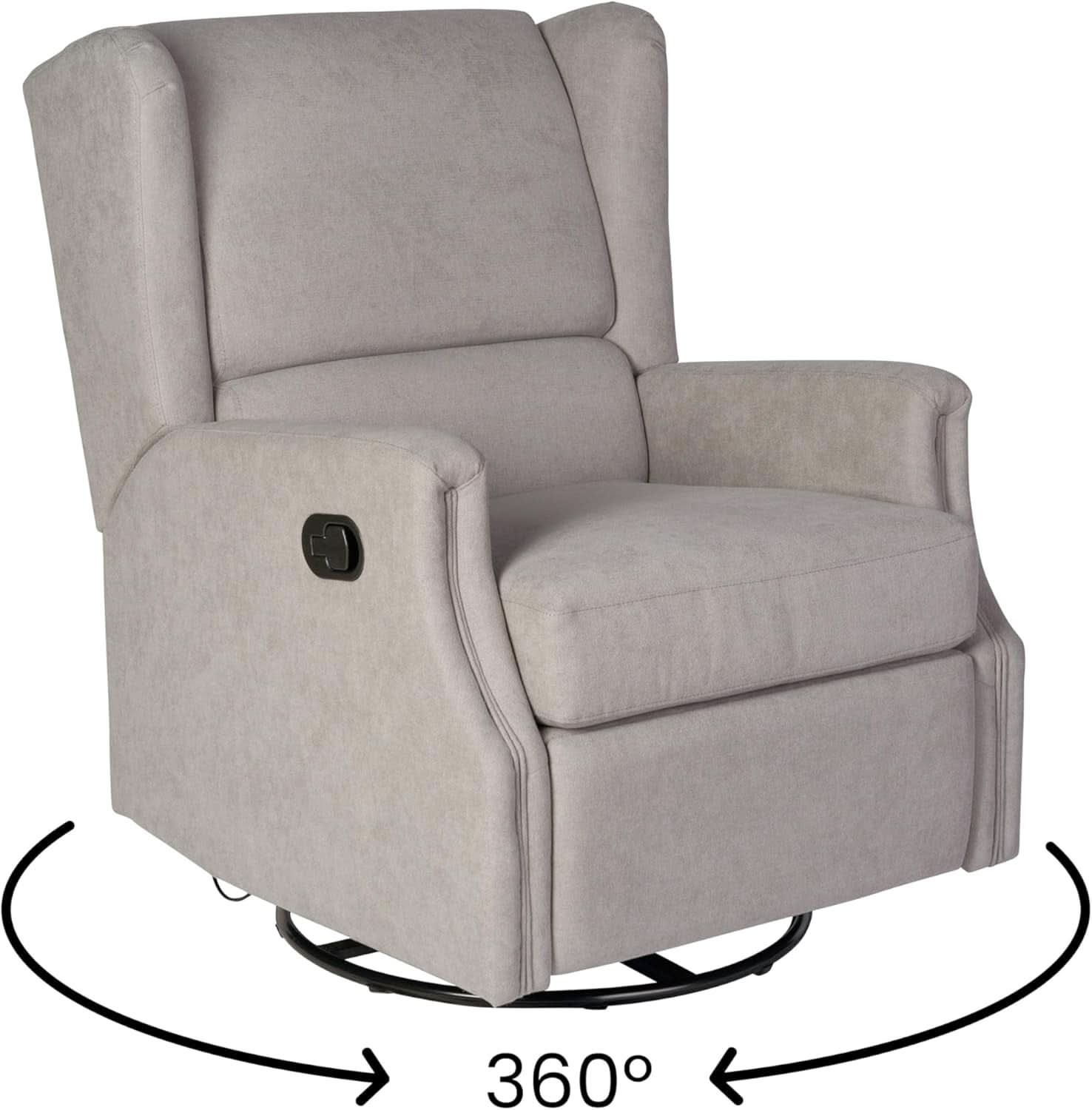 Omma Swivel Glider Rocking Recliner 360 Degree Swivel Light Gray