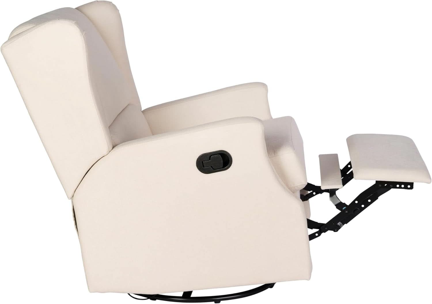 Omma Swivel Glider Rocking Recliner Cream Upholstered 3In1