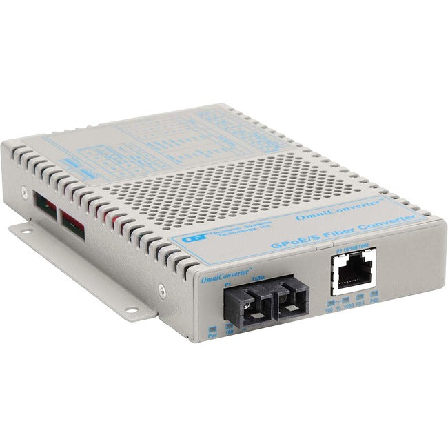 OmniConverter 10/100/1000 PoE Gigabit Ethernet Fiber Media Converter Switch RJ45 SC Multimode 550m 9402-0-11