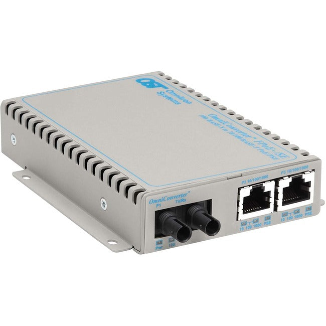 Omniconverter Se 10/100/1000 Poe+ Fast Ethernet Fiber Media Converter Switch Rj45 St Single-Mode 30Km 9381-1-21
