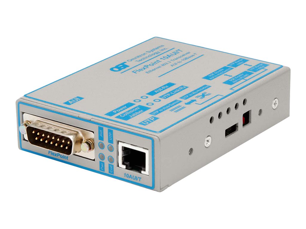 Omnitron FlexPoint 10AUI/T - Media converter - 10Mb LAN - 10Base-T, AU