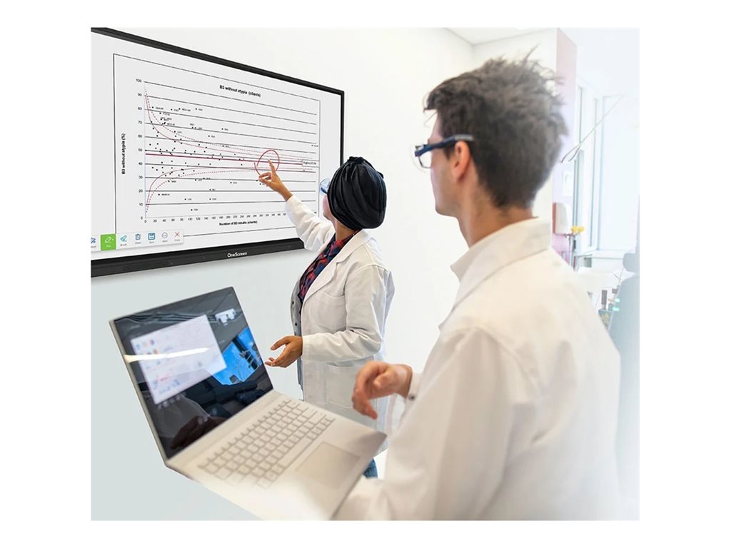 OneScreen Touchscreen TL7-65 - 65 Diagonal Class TL7 Series LED-backlit LCD display - interactive - with whiteboard and touchscreen