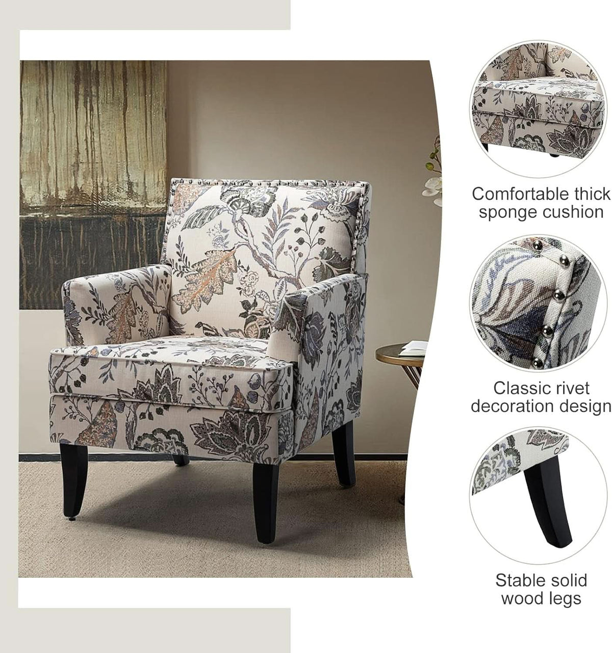 Orange Wingback Armchair Contemporary Living Room Style