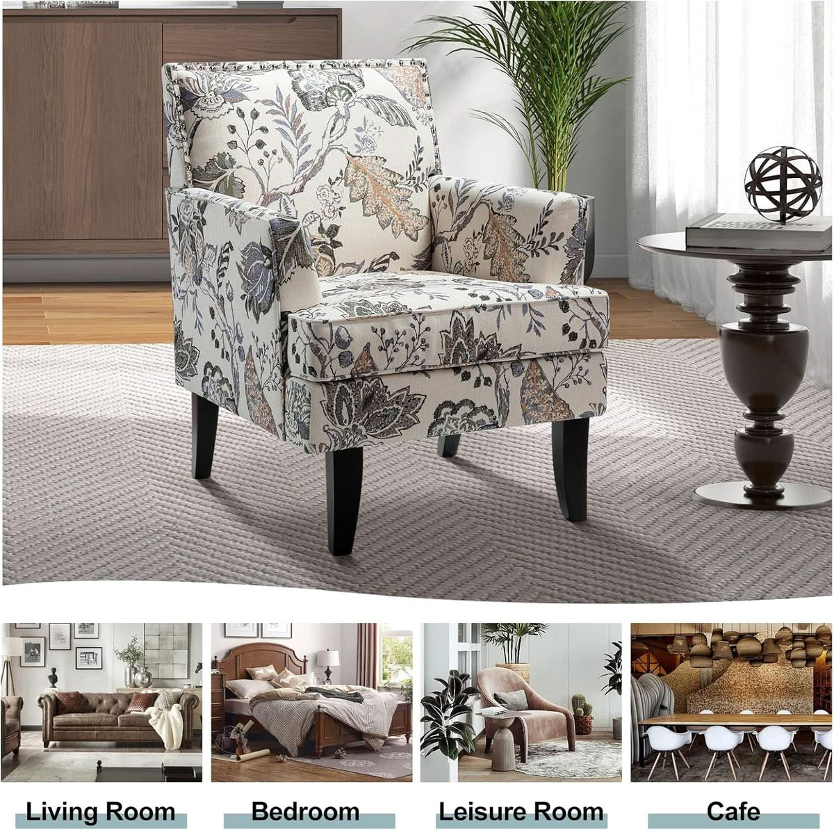 Orange Wingback Armchair Contemporary Living Room Style