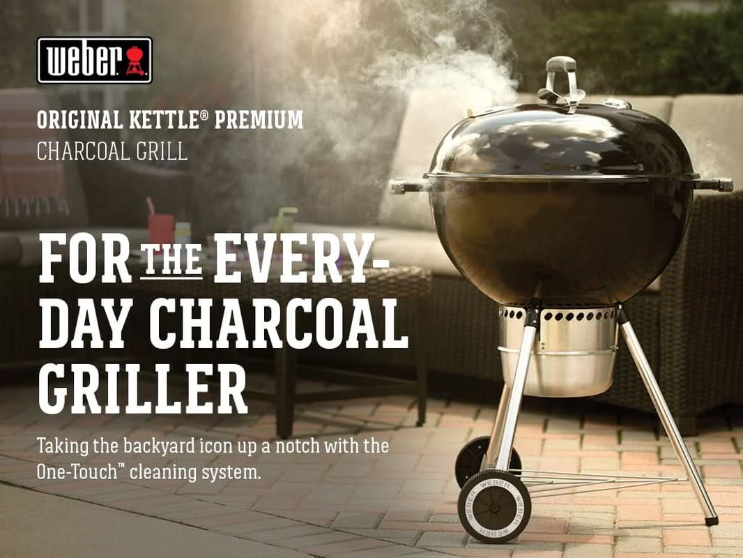 Original Kettle Premium 22 Inch Charcoal Grill Black