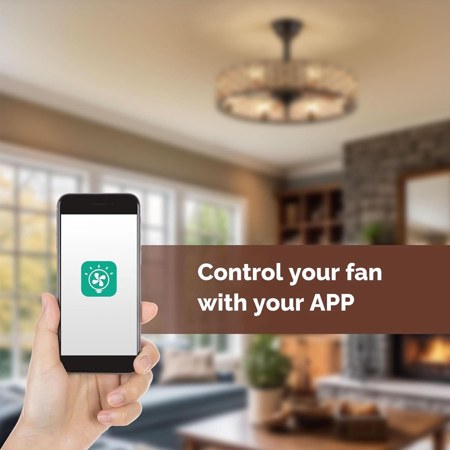Orison 24 Inch Caged Ceiling Fan With Lights Remote App Control