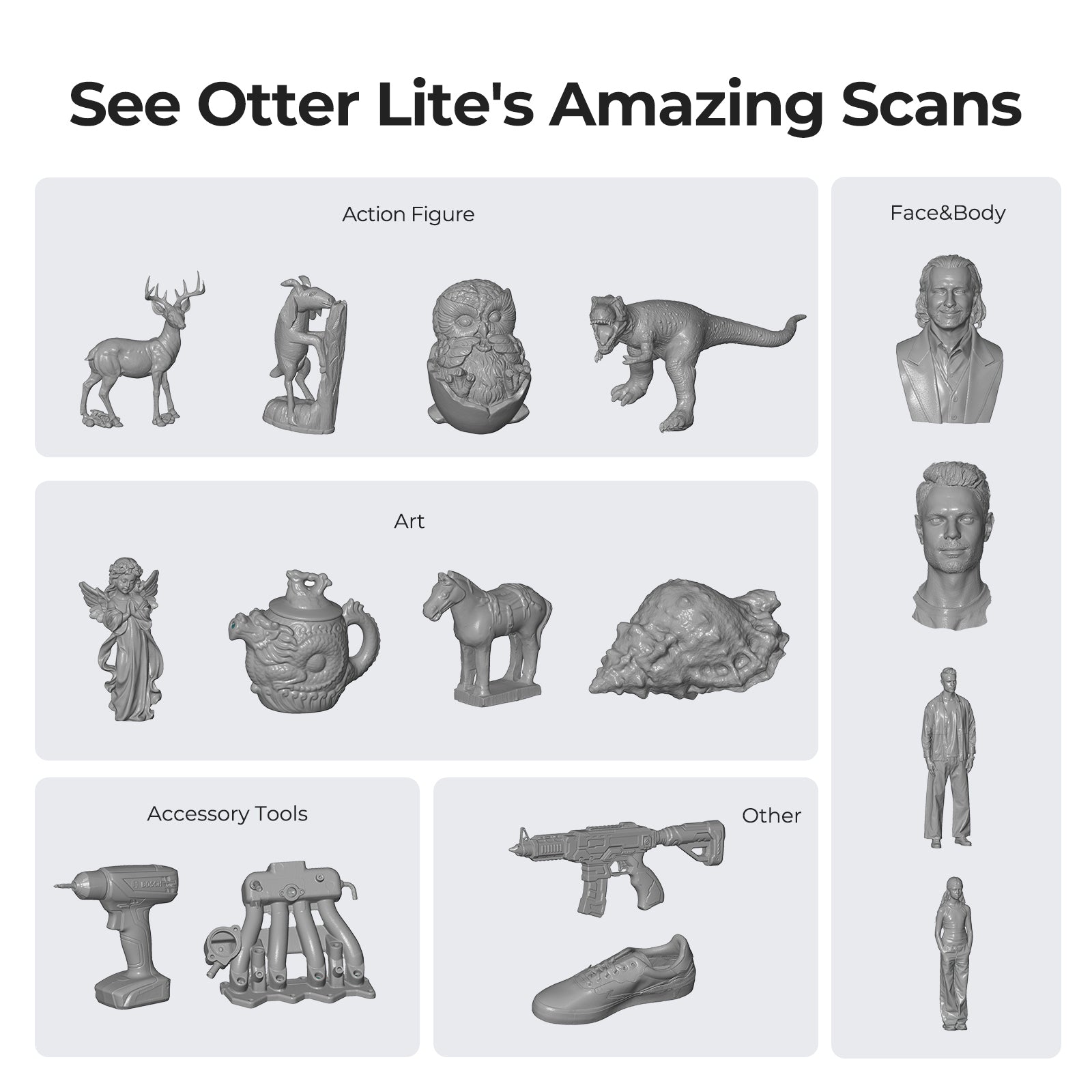 Otter Lite/Basic 3D Scanner with High Precision and Wireless Scanning Hot Sale