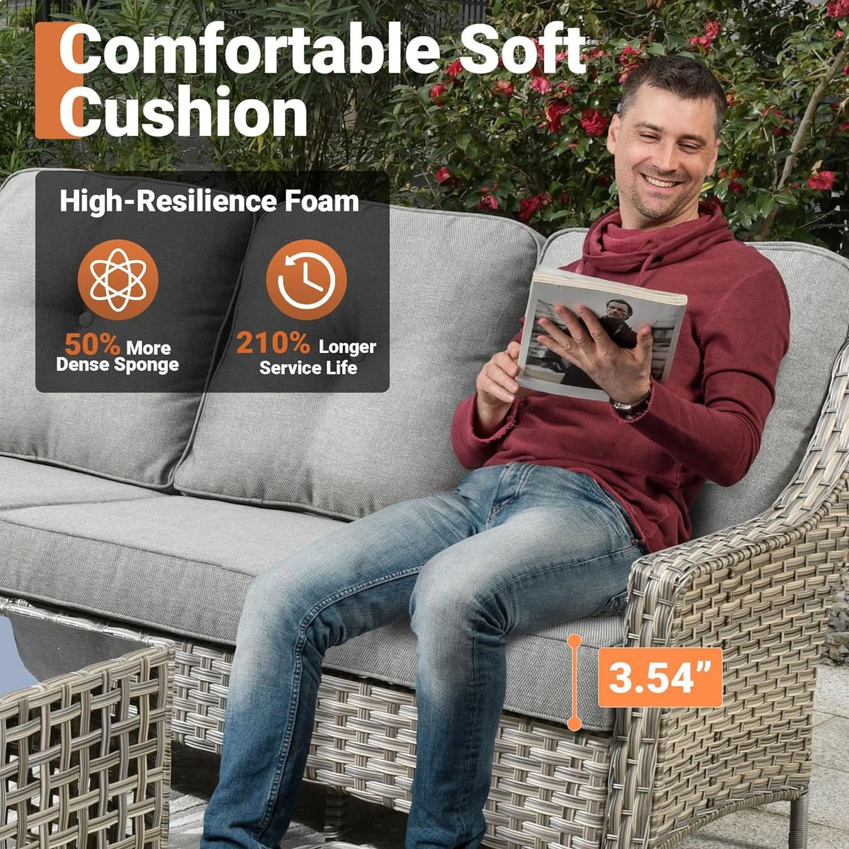 Outdoor 5 Piece Patio Set With Fire Pit Table Dark Grey