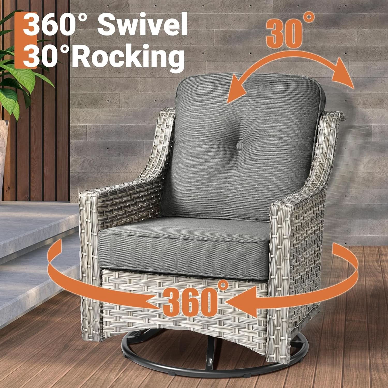 Outdoor 5 Piece Patio Set With Fire Pit Table Dark Grey