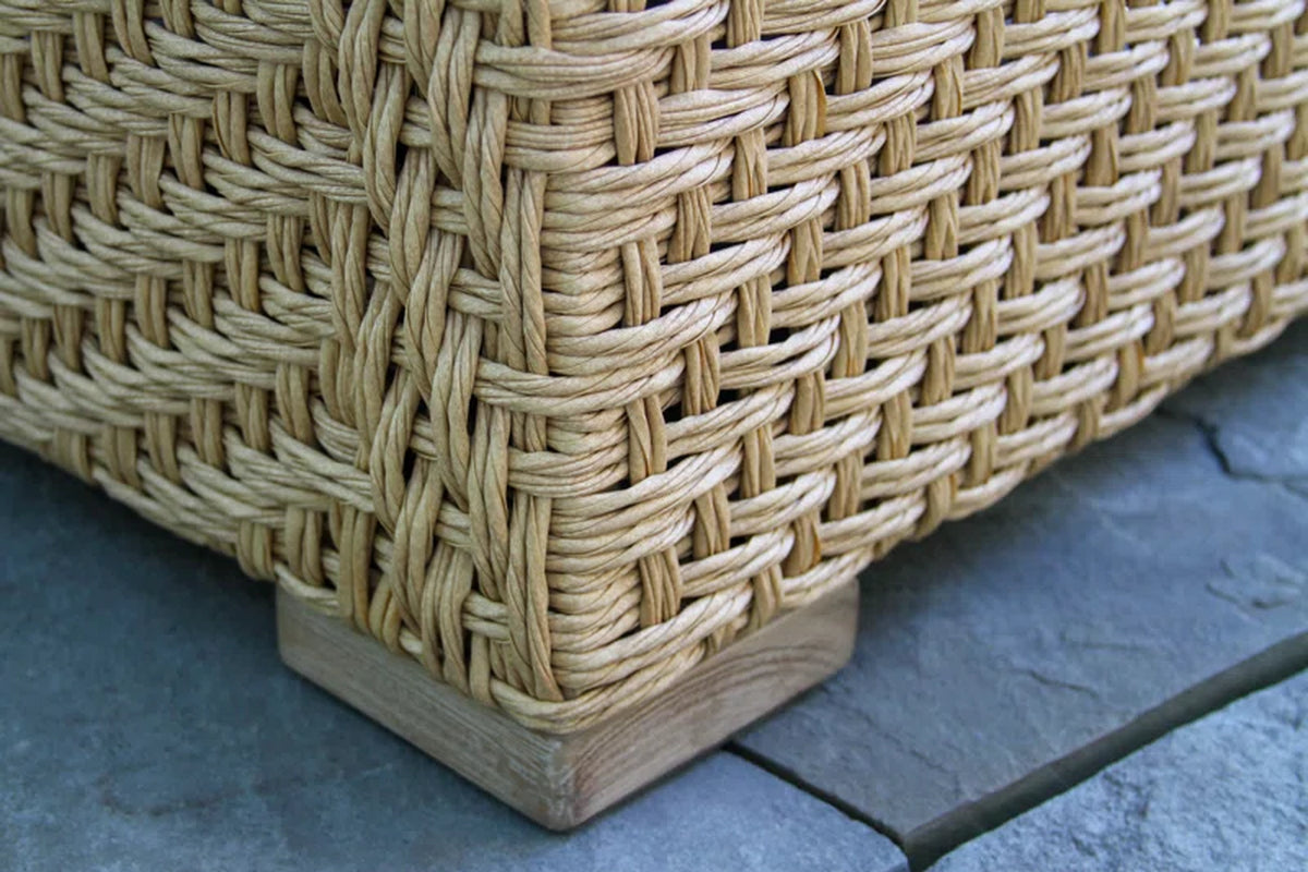 Outdoor All Weather Wicker Five Person Patio Conversation Set With Cushions