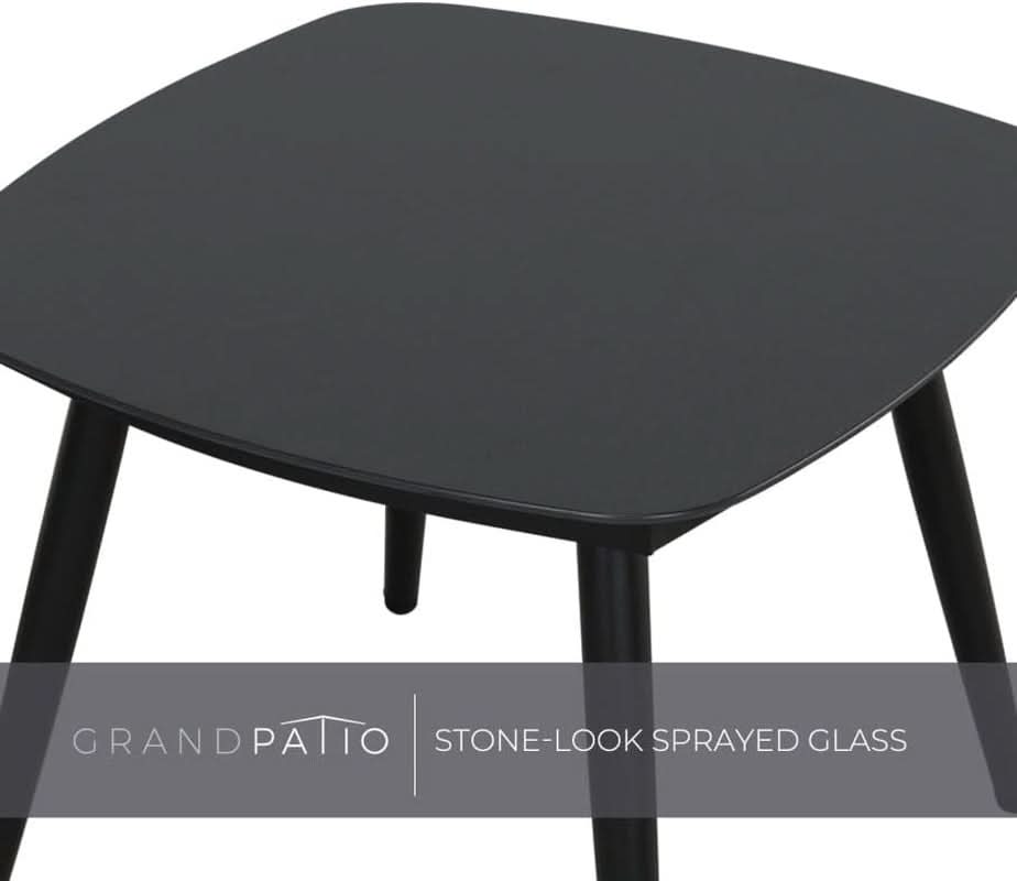 Outdoor Bistro Set 3 Piece Leather Look Wicker Table Brown