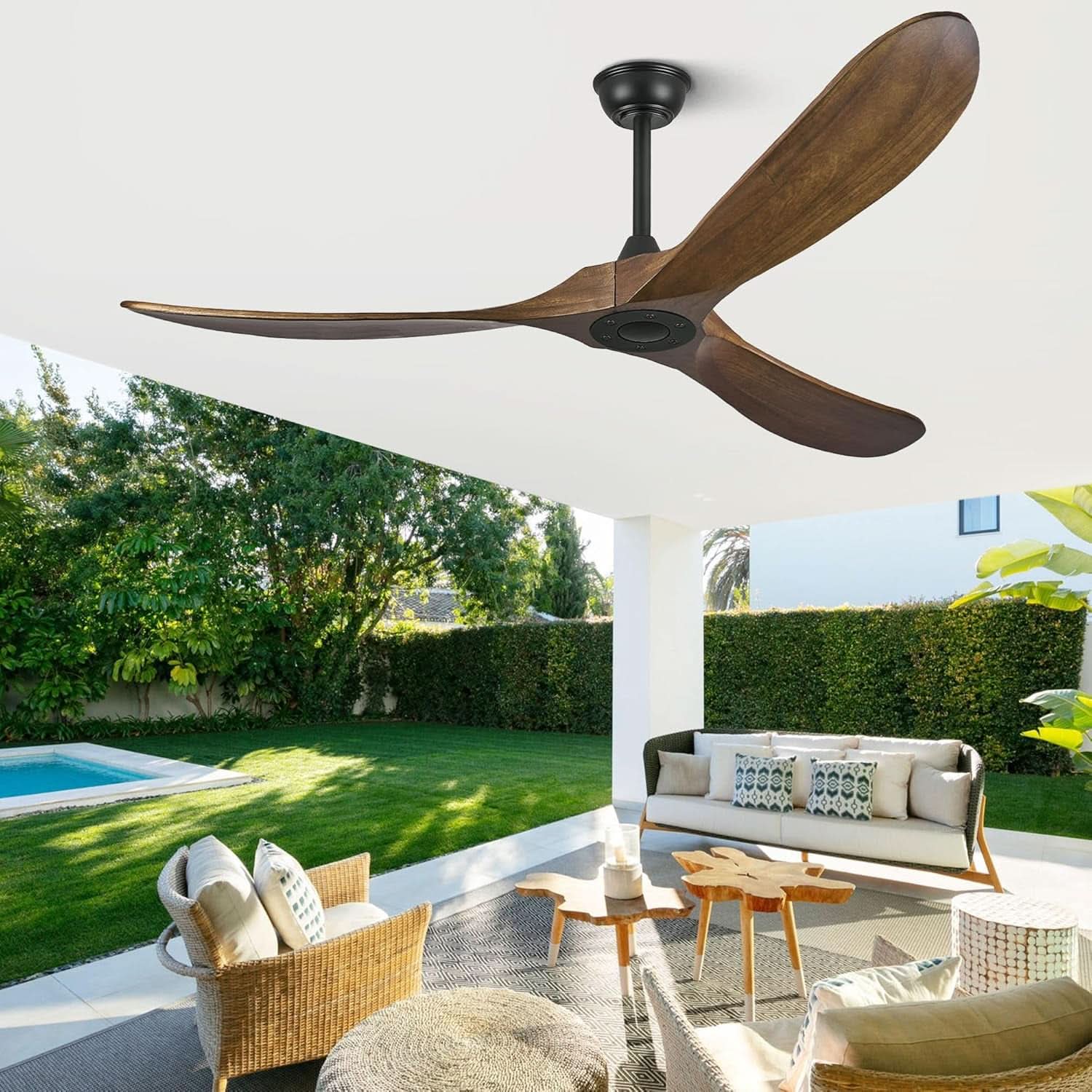 Outdoor Ceiling Fan 52 Inch Remote Control For Patios